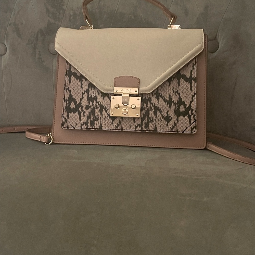 Aldo Crossbody Purse with Snakeskin Detail